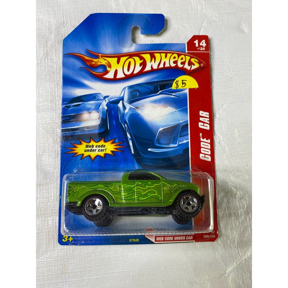 2007-2008 Hot Wheels Web Code Green Under Car truck